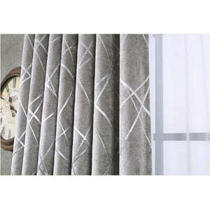 Zoey American Modern Luxury Stripe Pattern Blackout Curtain Set