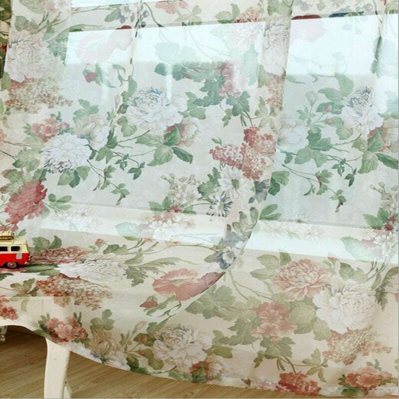 Astor Rideaux Fall Floral Print Curtains - Beige,Print Polyester,Discover Curtains
