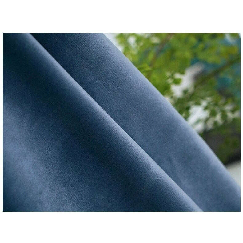 Brittany Velvet Plain Curtains - Haze Blue,Velvet Curtains,Discover Curtains