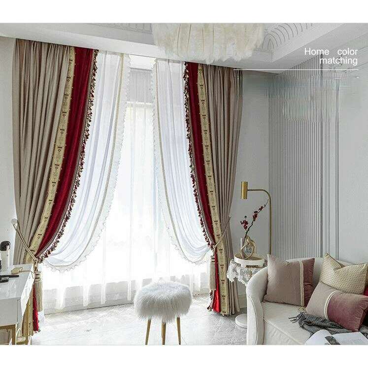 Ethan European Design Lustrous Satin Curtain - Beige and Pink,Faux Silk Satin,Discover Curtains