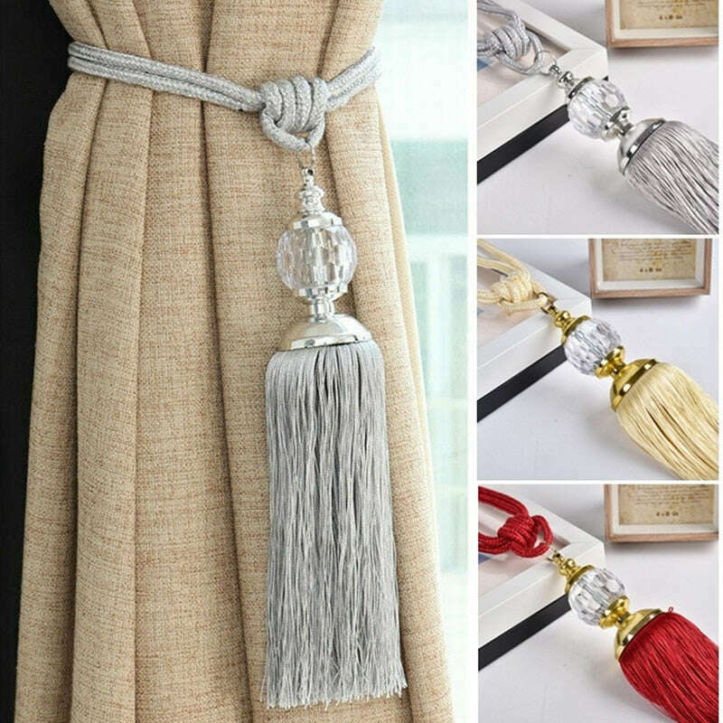 Gardena Crystal Beaded Tassel Curtain Tieback,Curtain Accessories,Discover Curtains