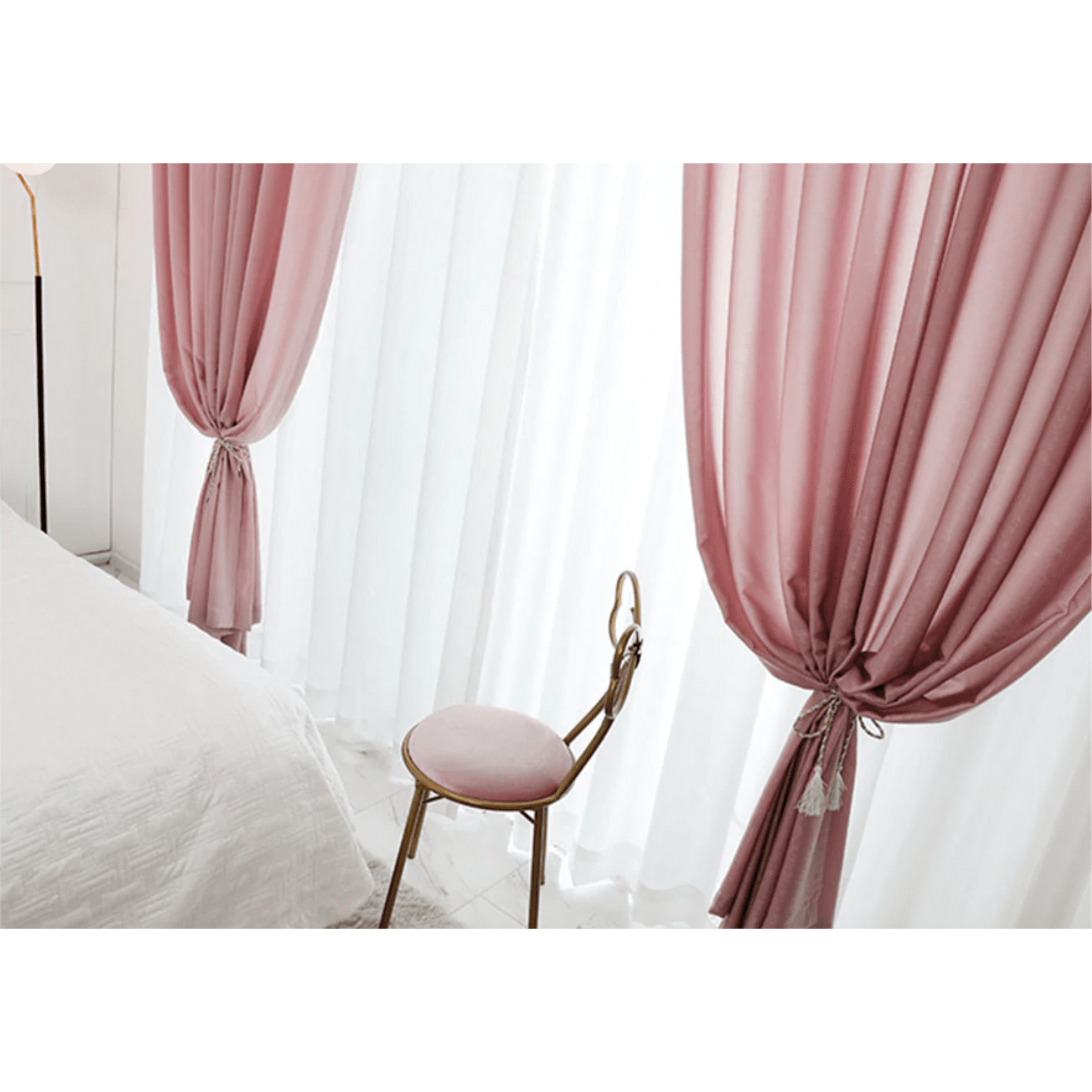 Jason Plain Crushed Sheer Curtain - Deep Pink,Sheer Curtains,Discover Curtains