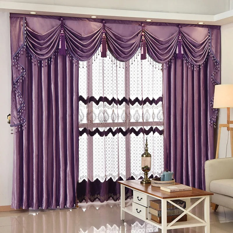 Rémy Luxury European Velvet Valance - Lavender,Valance,Discover Curtains