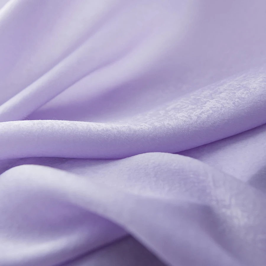 Jason Plain Velvet Satin Sheer Curtain - Lavender