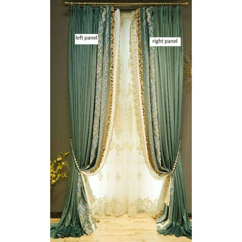 Mila Luxury Designer Velvet Curtain - Turquoise Blue,Velvet Curtains,Discover Curtains