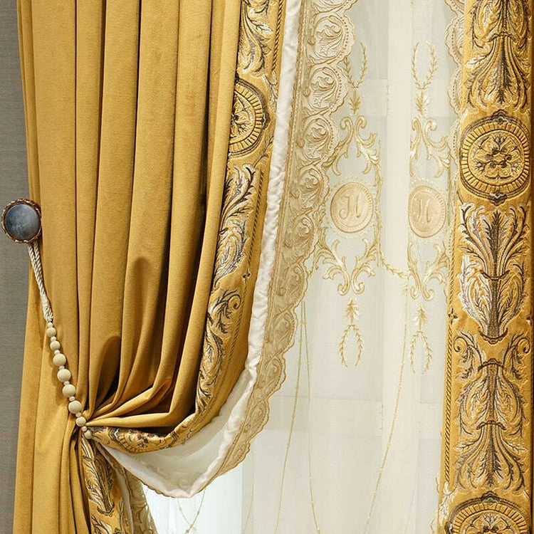 Mila Luxury Designer Velvet Golden Chrome Curtain – Discover Curtains