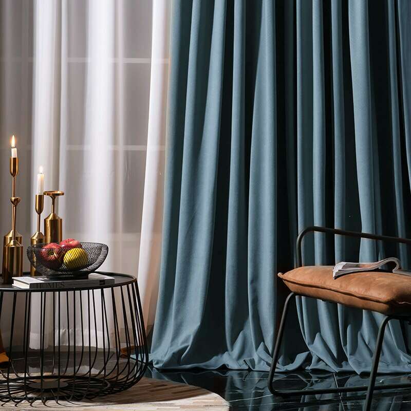 Rémy Luxury Modern Herring Designer Velvet Curtains - Blue,Velvet Curtains,Discover Curtains