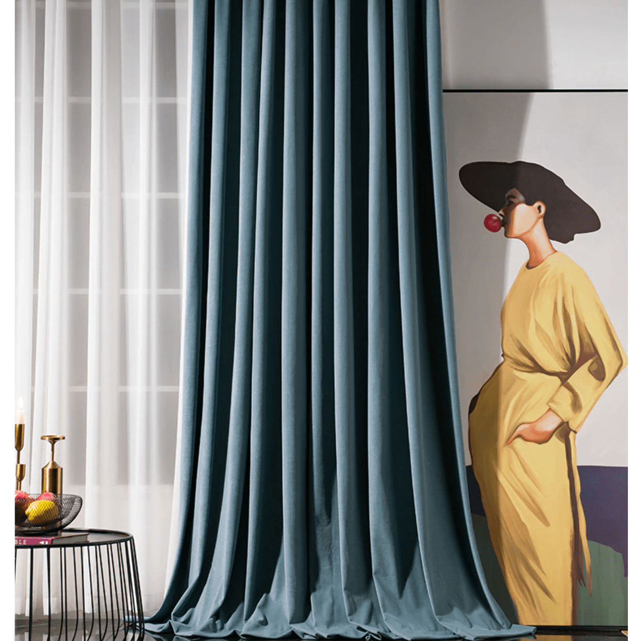 Rémy Luxury Modern Herring Designer Velvet Curtains - Blue,Velvet Curtains,Discover Curtains