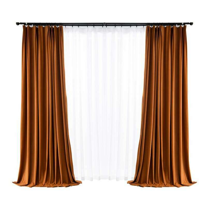 Rémy Luxury Modern Herring Designer Velvet Curtains - Orange,Velvet Curtains,Discover Curtains