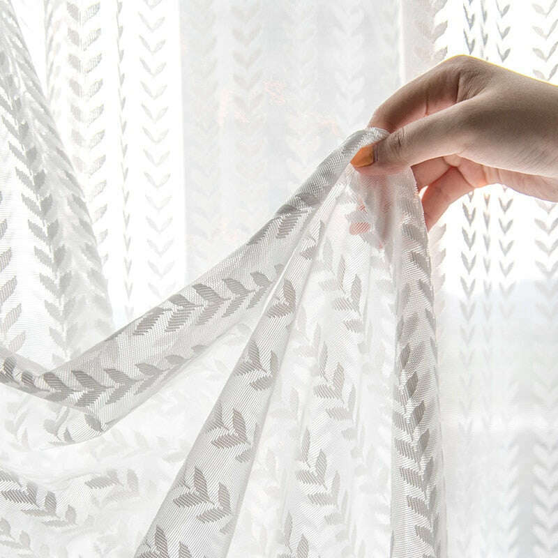 Rémy Modern Luxury White Jacquard Sheer Curtains,Sheer Jacquard Curtains,Discover Curtains
