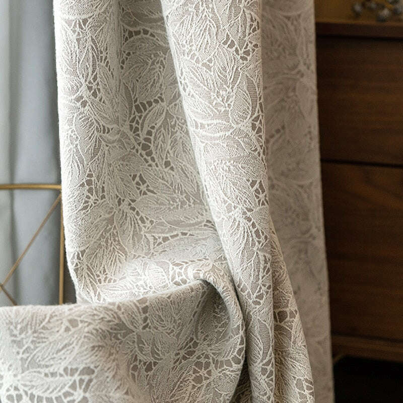T.B. London Literary Lace Blackout Curtains - Beige,Polyester Jacquard Curtain,Discover Curtains