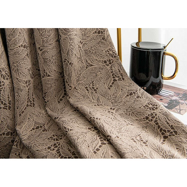 T.B. London Literary Lace Blackout Curtains - Tan,Polyester Jacquard Curtain,Discover Curtains