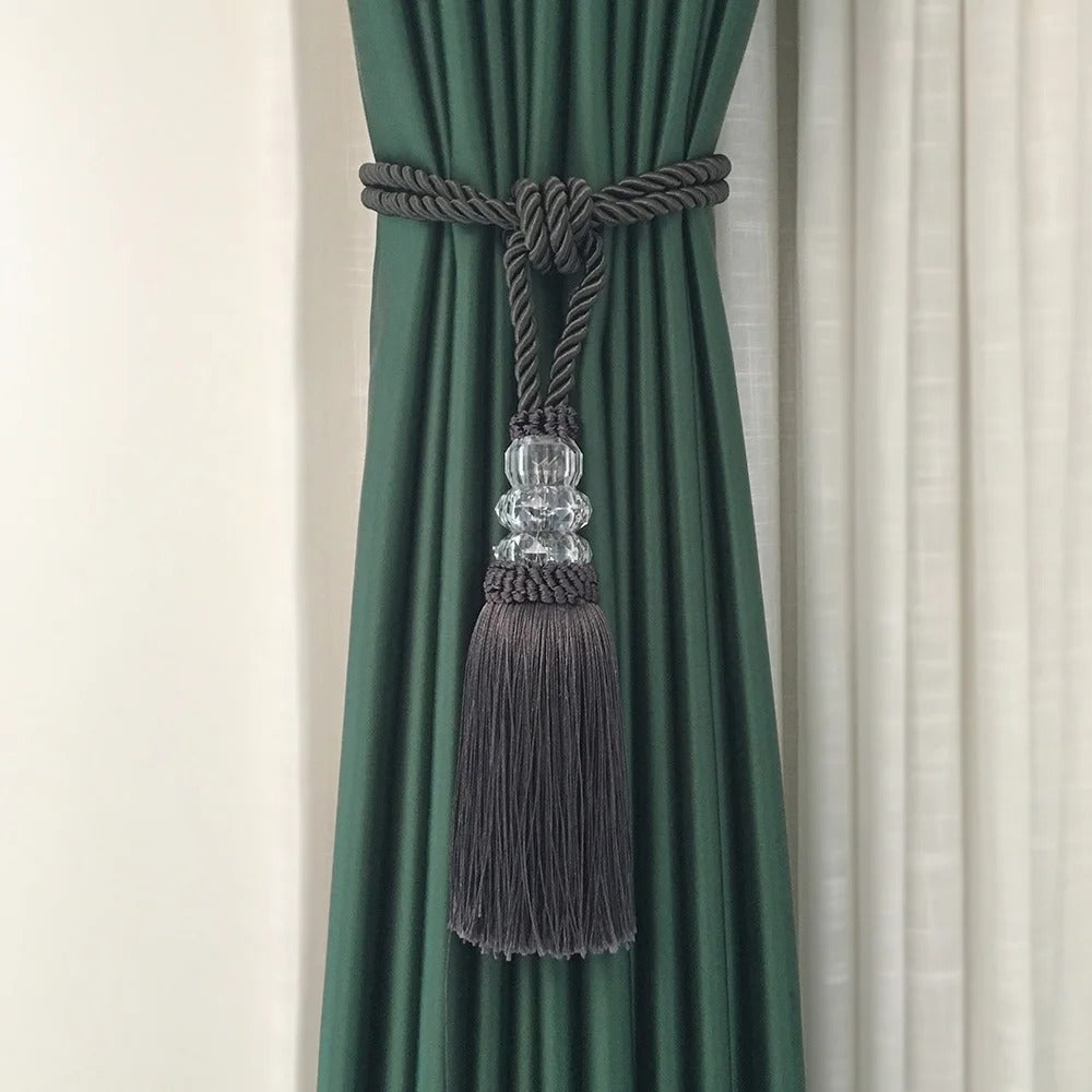 Kara Hanging Crystal Ball Tassel TieBack,Curtain Accessories,Discover Curtains
