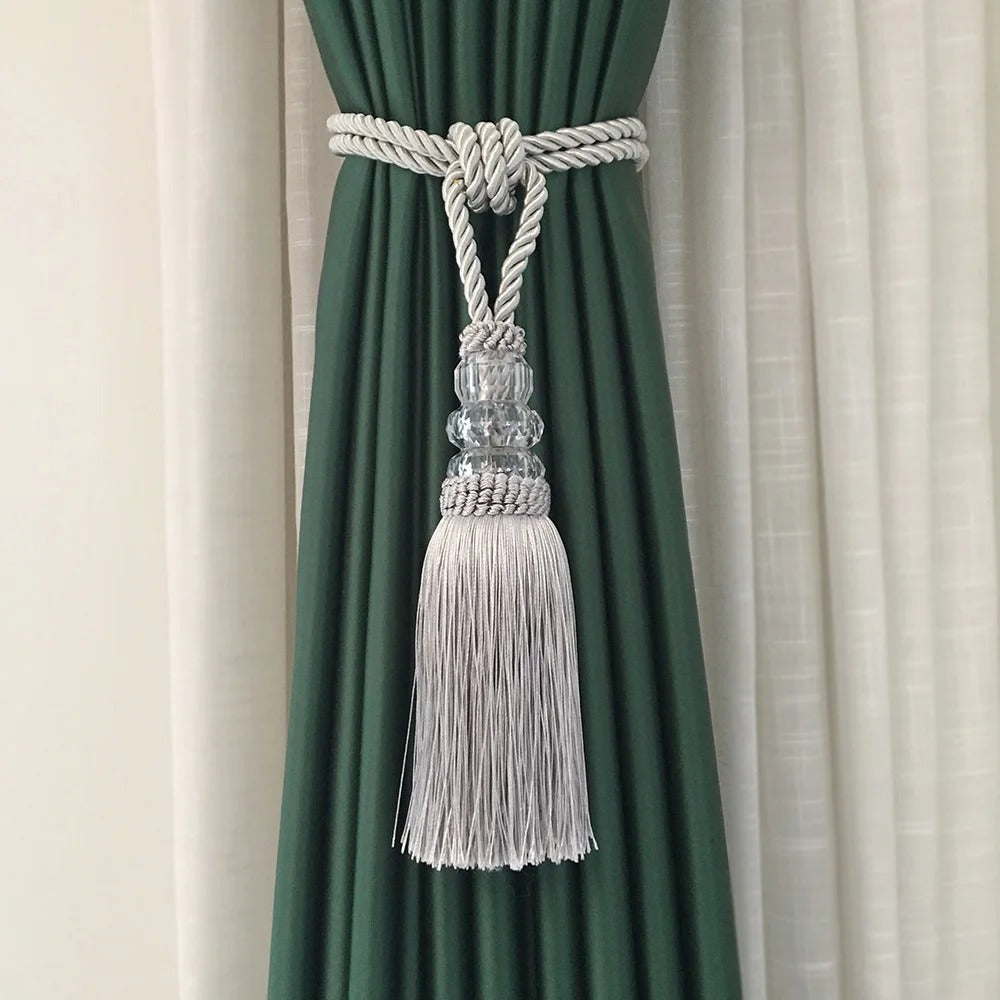 Kara Hanging Crystal Ball Tassel TieBack,Curtain Accessories,Discover Curtains